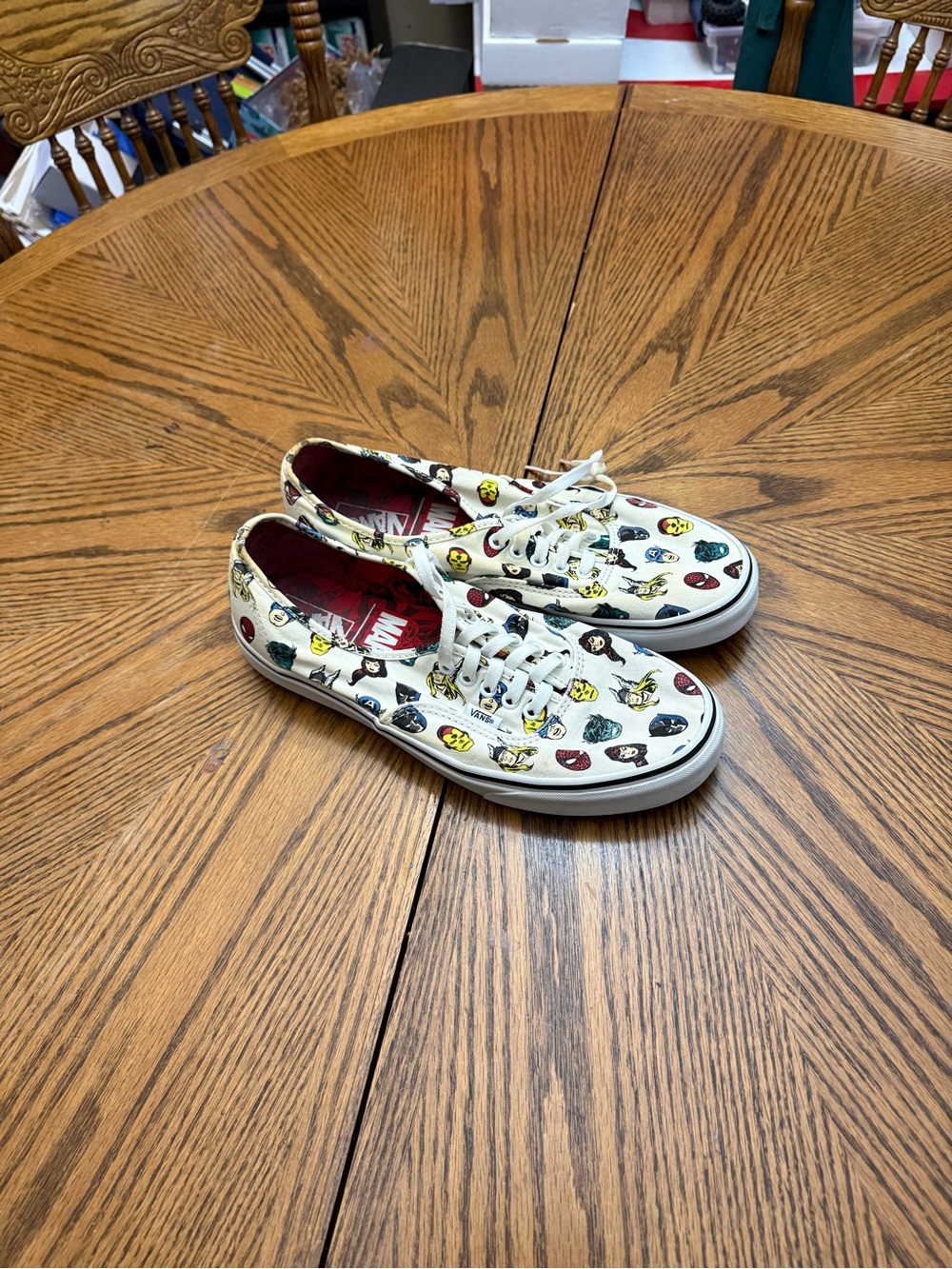 Vans Marvel Characters White Low-Top Sneakers with Multicolor Character Print